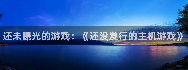广州亿万28运动服：还未曝光的游戏：《还没发行的主机游戏》